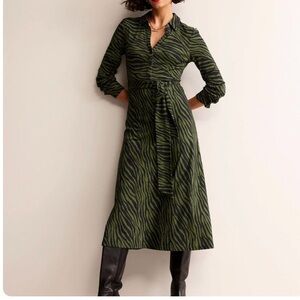 Boden Laura Jersey Midi Shress, Oregano, Animal Stripe
6 L